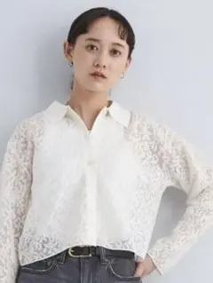 【最終値下げ】【美品】グリーンレーベル　green label レース シャツ