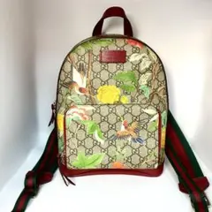 最終SALE極美品 グッチ GGスプリームフローラ バード バックパック レッドのサムネイル