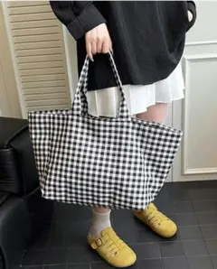 ダークエンジェル トートバッグ チェック柄