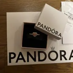 PANDORA ハートストーン リング ピンク シルバー
