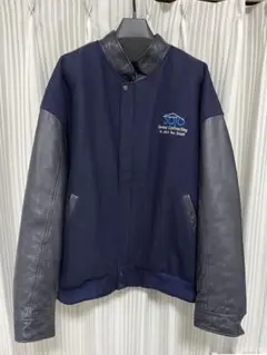 TRIMARK トライマーク　古着　スタジャン ネイビー レザー　アメカジ