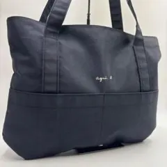 良品✨アニエスベー トートバッグ ナイロン 大容量 A4収納 肩掛け 黒