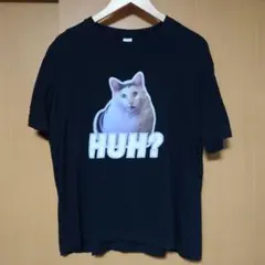 [美品]ネコミーム HUH? cat Tシャツ ブラック メンズ L