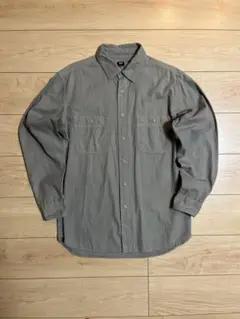 UNIQLO ベージュ　長袖　ワーク　シャツ　M