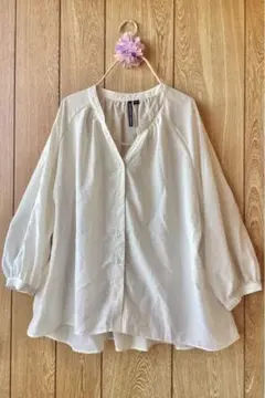 HK WORKS LONDON スキッパーシャツ ナチュラル 大人カジュアル