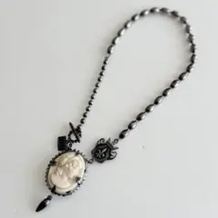 GEM KINGDOM カメオ ネックレス 38センチ チョーカー シルバー