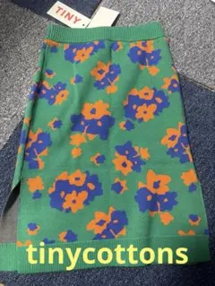 tinycottons flowers long skirt(ニット素材　)4y