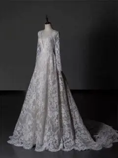 総レース長袖ウェディングドレス