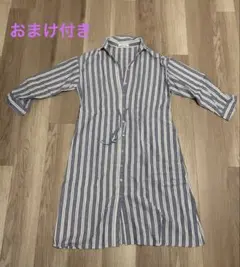 【おまけ付き】Madresstyle ストライプ　マタニティワンピース　Mのサムネイル