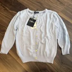 RUIRUE BOUTIQUE ニットカーディガン　春色　サックスブルー　花柄