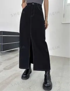 shein DAZY デニムスカート サイドスリット スラントポケット付き