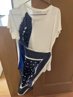 Bou Jeloud 半袖Tシャツ ドット柄切替 ホワイトのサムネイル