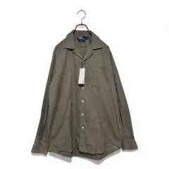 90s ラルフローレン bonnard オープンカラーシャツ サックスブルー L