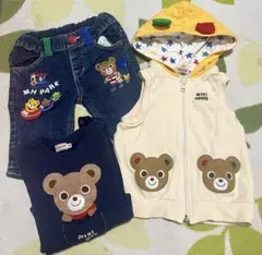 ミキハウス mikihouse 上下セット 3着 まとめ売り