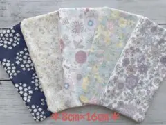 ガーゼ＊ハンカチ＊ハンドメイド　6重ガーゼハンカチ34 花柄　5枚セット