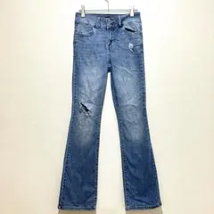 BCBGeneration 【M】 美脚 ブーツカットデニム ダメージ加工のサムネイル