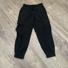 ZARA サテンブラック カーゴジョガーパンツ S