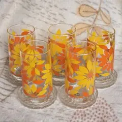 ＨＯＹＡ　グラス　コースター　昭和　レトロ　ホーヤ　花柄