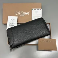 鹿革 ディアスキン ミニラウンド革財布 ブラック コンパクト/ミニ 