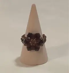 【お値下げ!】ハンドメイドビーズリング 14号