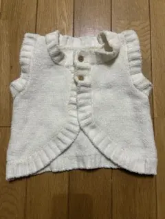 ホワイトフリルベビーベスト 50-70cm