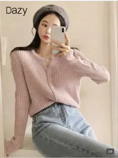 SHEIN リブニットカーディガン