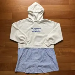 Lovetoxic フード付きストライプワンピースS