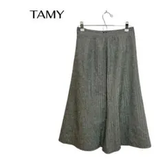 B0427TAMYロングフレアスカート裏地 オフィス　デート　ウール