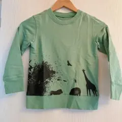 動物プリント グリーン 長袖トレーナー☆グリーン