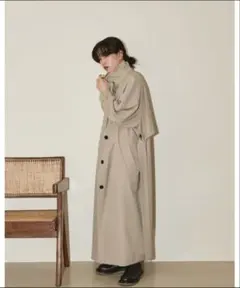 TODAYFUL スタンドカラーベージュロングコート TODAYFUL トゥデイフル 2024winter アウター Standcollar Wool