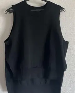 mizuiro ind 黒 ノースリーブニットベスト ミズイロンド