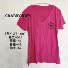 美品✨CRABBY JOE'S VネックTシャツ ピンク