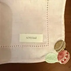 ハンカチ ブルーミング中西 Sensua ピンク　マカロン刺繍