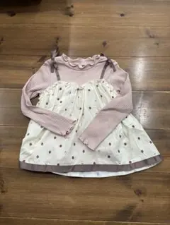 après les cours チュニック ピンク/ホワイト