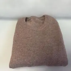 無印　新品　洗えるウールミドルゲージ　クルーネックセーター　茶色