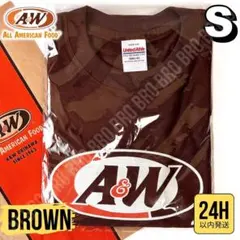 【限定‼️ブラウン】新品 A＆W ロゴ Tシャツ 正規 芸能人 Sサイズ