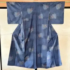 小紋 正絹 織り 花模様 唐花模様 グレー 着物 073tz - メルカリ