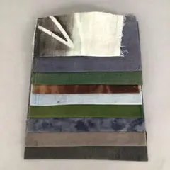 No5811 古布　ハギレセット　9枚入　木綿　麻　染色　パッチワーク　送料無料