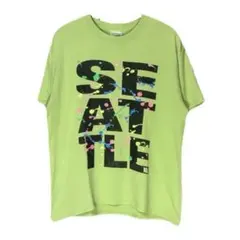 00s tシャツ y2k 古着 ペンキ 大判プリント 短丈 平成のサムネイル
