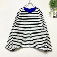 美品 オーシバル ボーダーパーカー 紺✖︎白 日本製 プルオーバー 