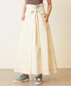 emmi アウトステッチスカート ロングスカート カジュアル 人気のサムネイル