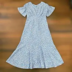 【美品】Ray BEAMS ワンピース　水色　花柄