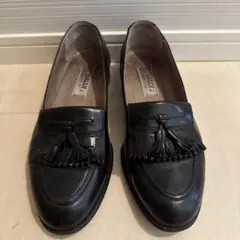 BALLY 黒 フリンジ付きローファー