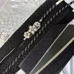 新品　2026年新作モデル　帯締め　帯揚げ　半襟　重ね襟　セット　黒　振袖用