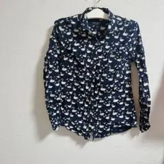 BANANA REPUBLIC 白鳥プリントシャツ XS