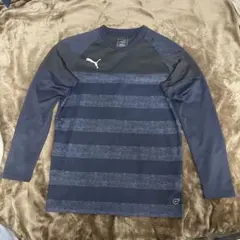PUMA 長袖シャツ M ネイビー ストライプ