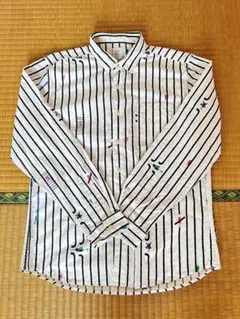 Design Tshirts store graniph ストライプ刺繍シャツ