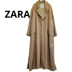 ZARA ロングコート ベージュ Sオーバーサイズ レディース チェスターコート