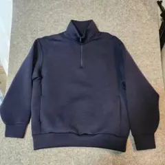 ユニクロ【L】ウルトラストレッチドライスウェットハーフジッププルオーバー 濃紺