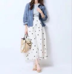 JUSGLITTY (ジャスグリッティー)ドットティアードスカート新品